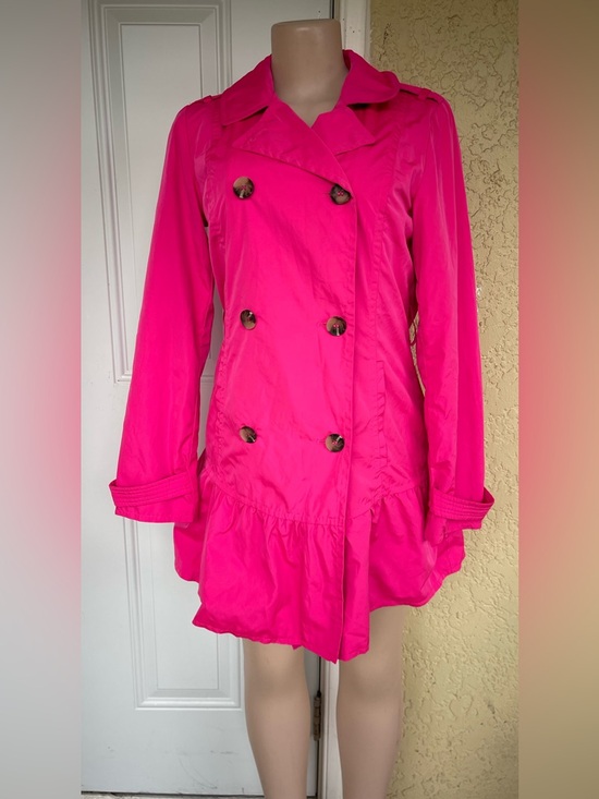 kate spade Jackets & Blazers - kate spade Vibrant Hot Pink Double-Breasted Trench Coat